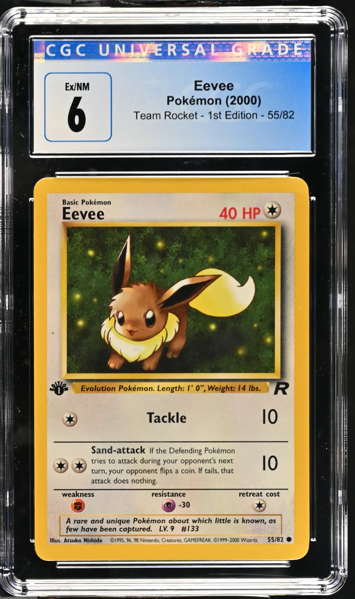 #55 Eevee CGC 6 - 2000 - Base set - Team Rocket / 1st Edition - Englisch