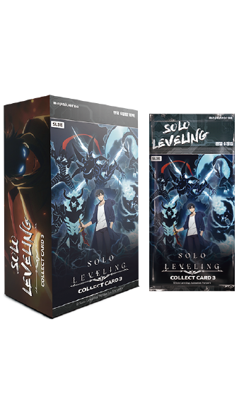 Solo Leveling Collect Cards 3 Booster Box with exclusive First Edition Promo Pack and rare SEC cards. Solo Leveling Collect Cards 3 Booster Box mit exklusivem First Edition Promo-Pack und seltenen SEC-Karten.