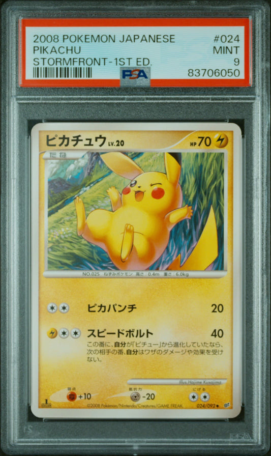 #024 PIKACHU PSA 9- 2008- STORMFRONT  - Japanisch