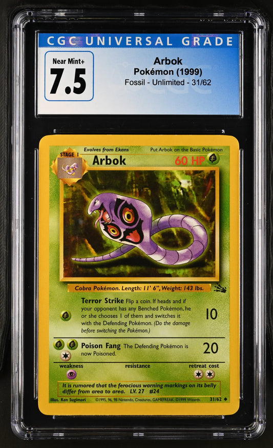 #31 Arbok CGC 7.5 - 1999 - Fossil - Unlimited - Englisch