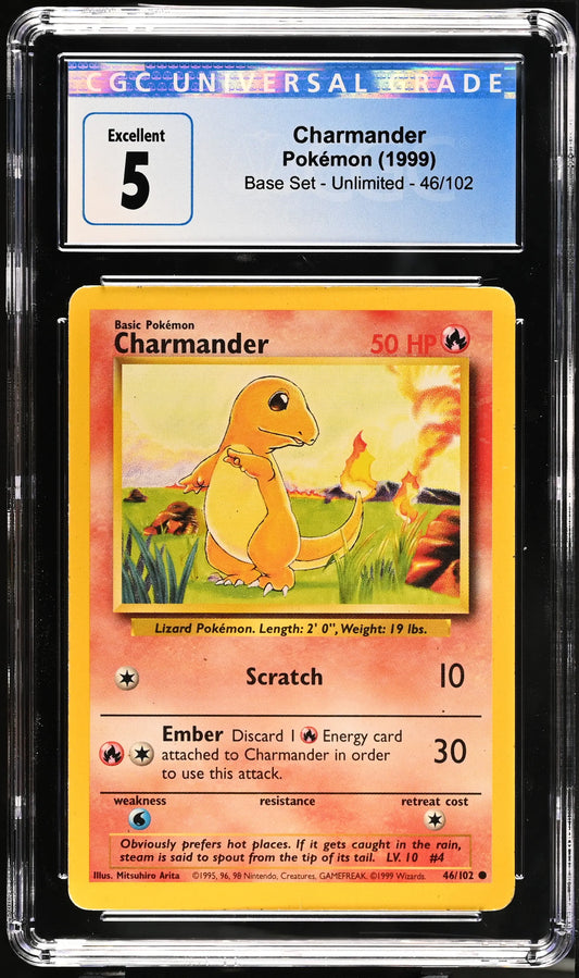 #46 Charmander CGC 5 - 1999 - Base set - Unlimited - Englisch